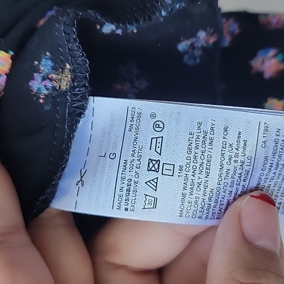 Gap Neon Floral Print Tiered Gathered Blouse Top - Picture 7 of 8